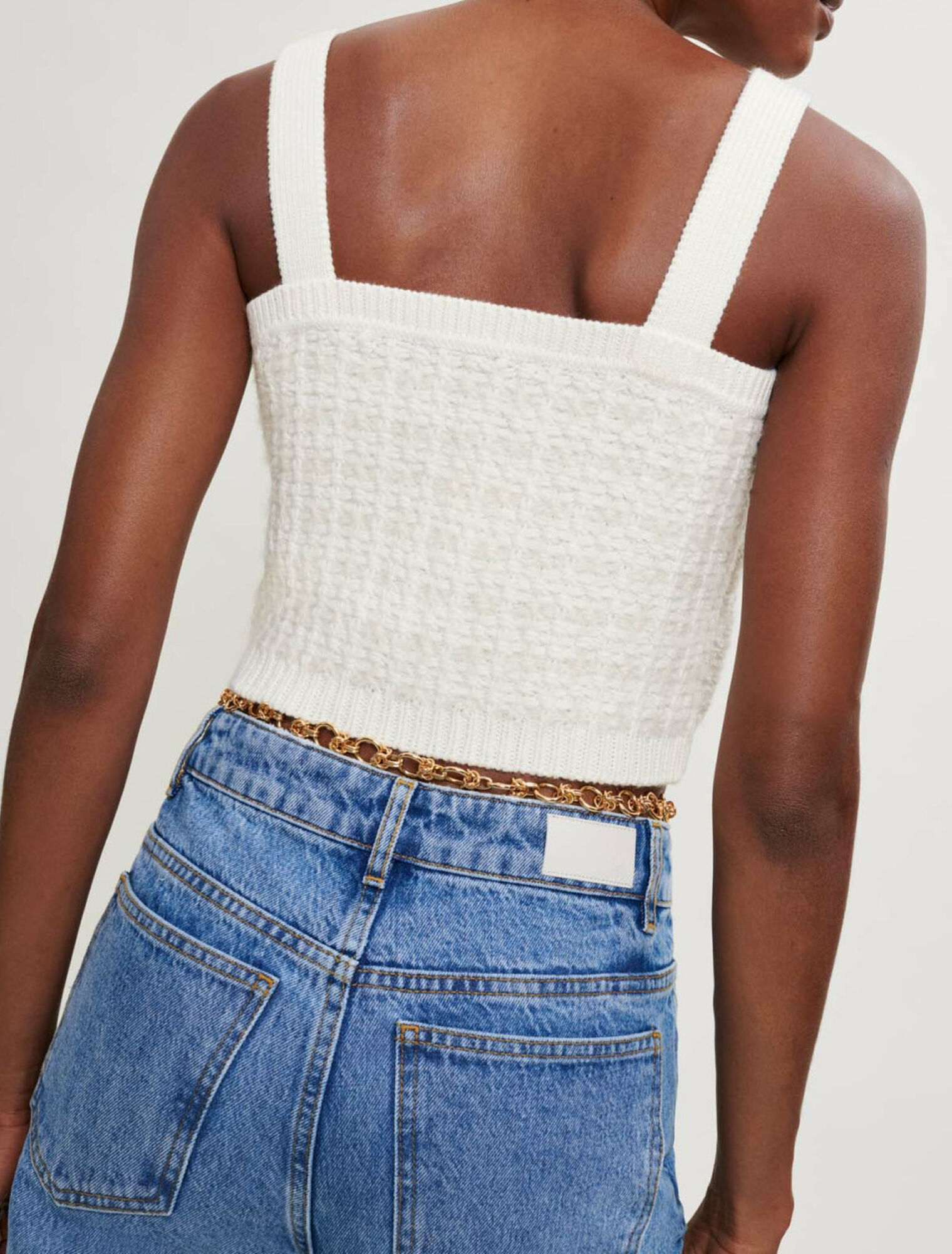 Brassière en maille façon tweed