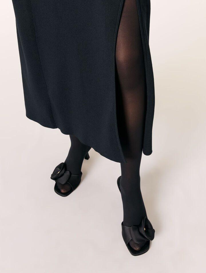 Robe longue en maille asymétrique