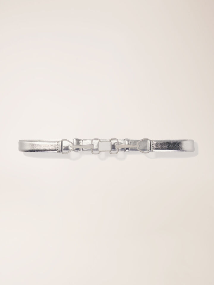 Ceinture en cuir métalisé