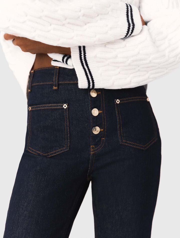 Jean denim &agrave; poches