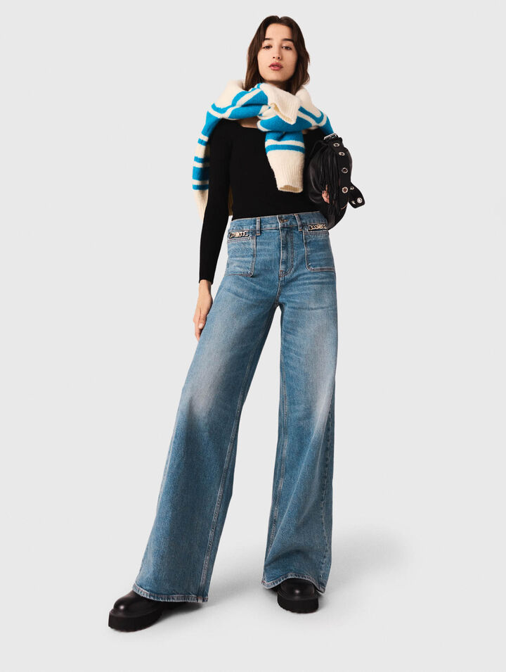 Jean flare avec chaîne
