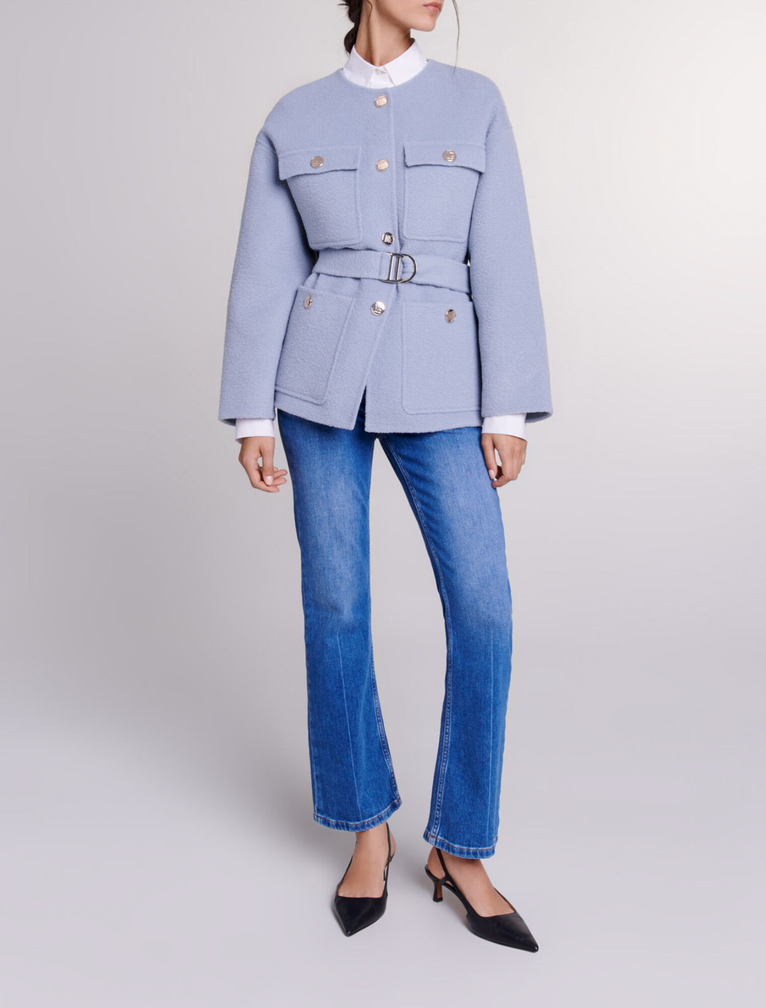 Manteau court ceinturé