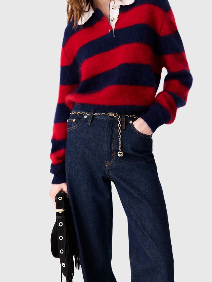 Jean large &agrave; ceinture maillons