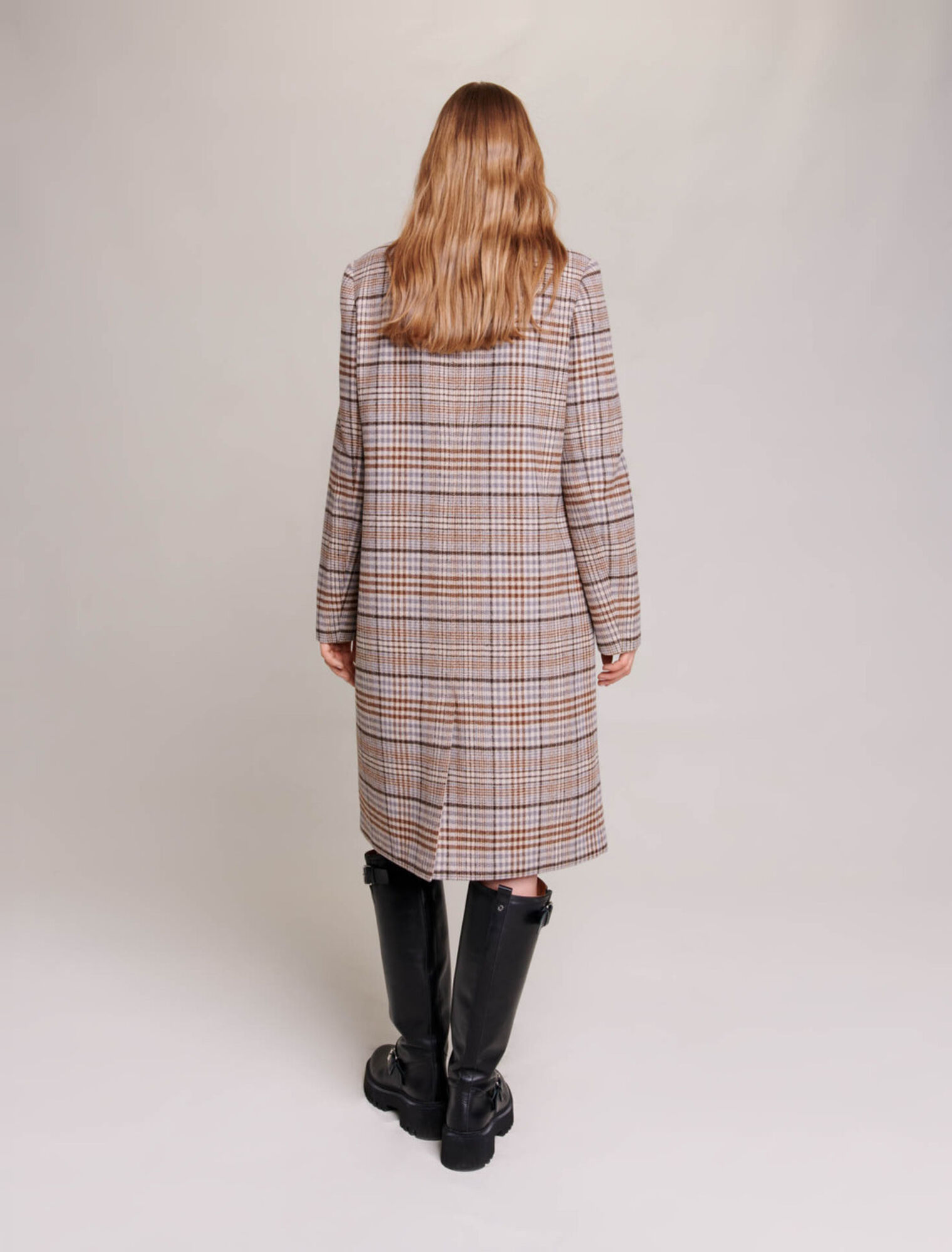 Manteau long à carreaux