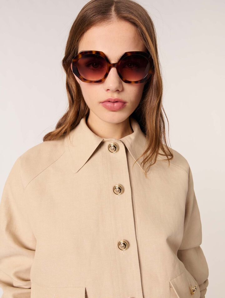Blouson bomber en lin et coton