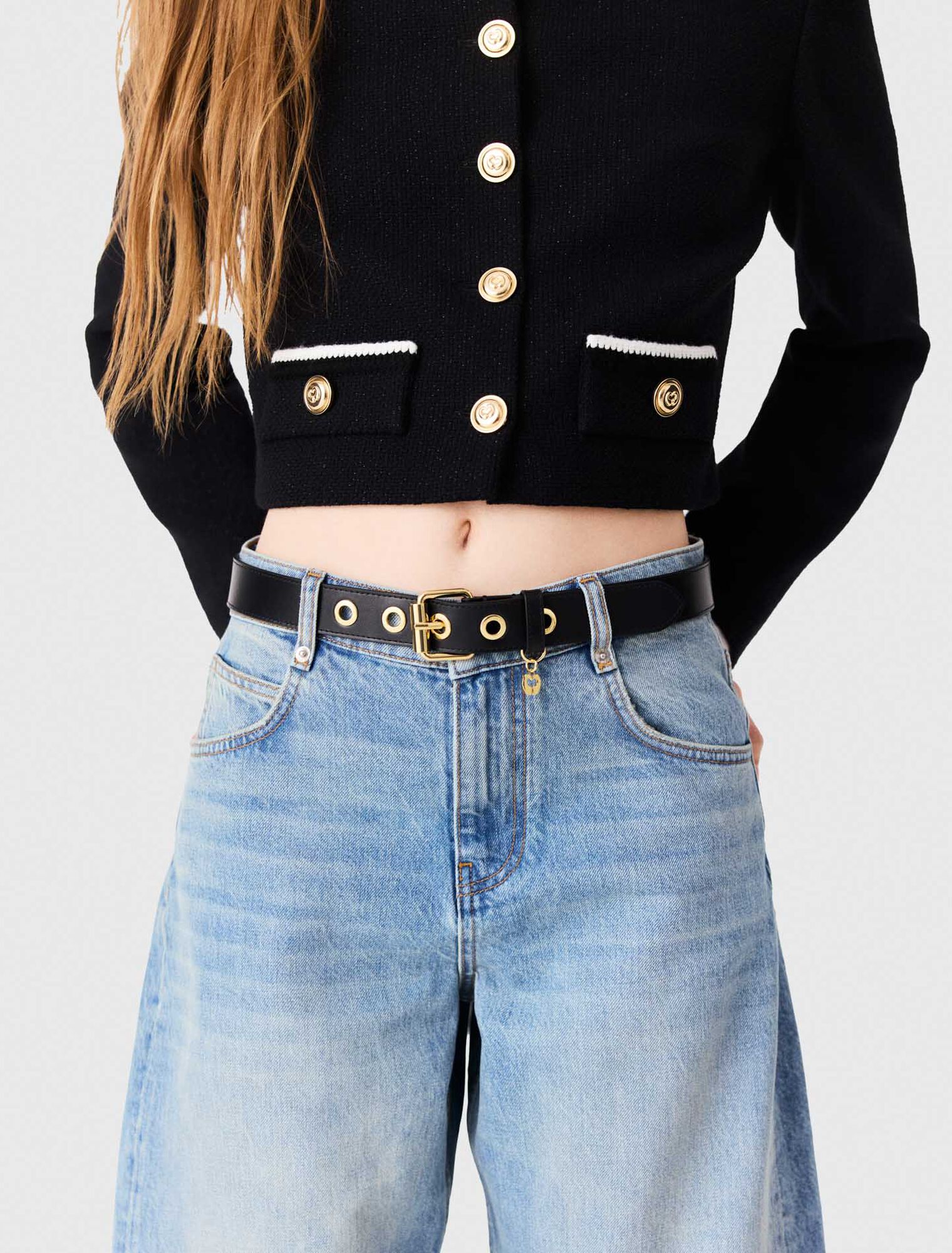 Ceinture en cuir &agrave; boucle Miss M