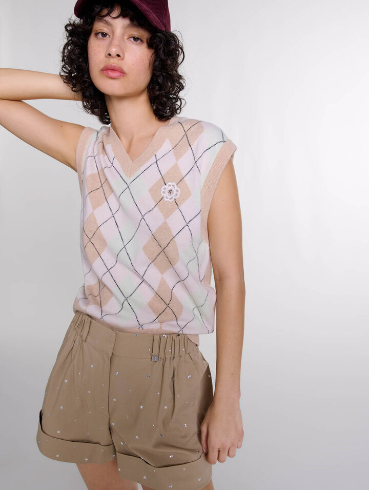 Short clouté en coton