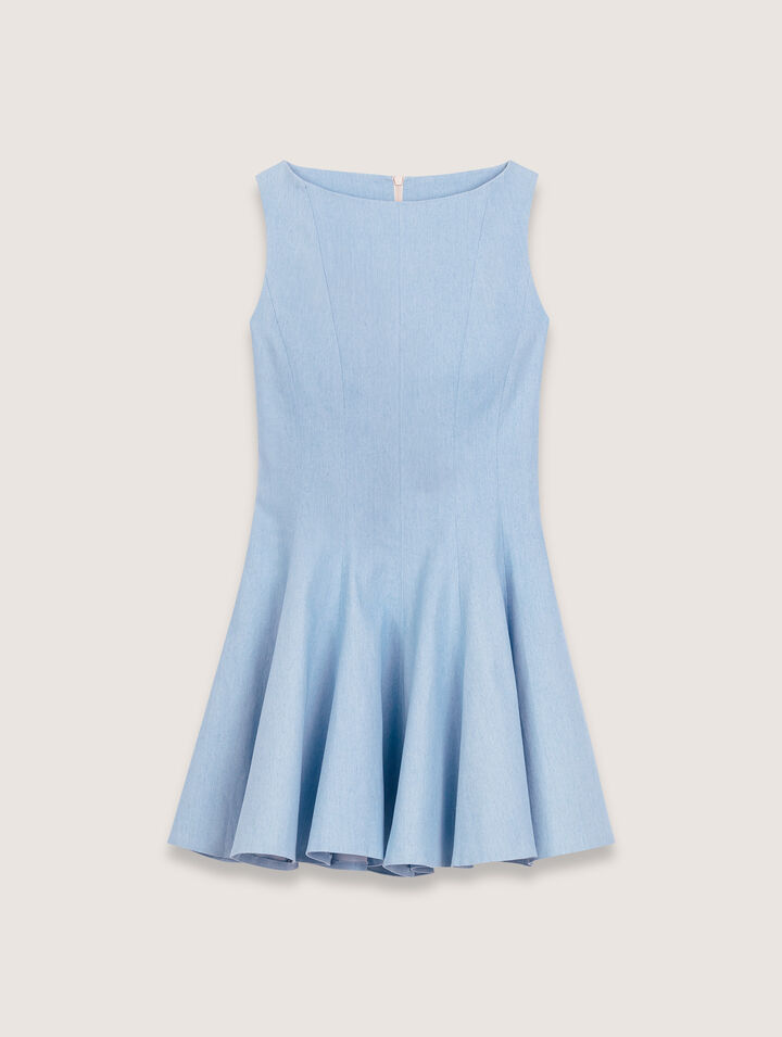Robe courte évasée en coton