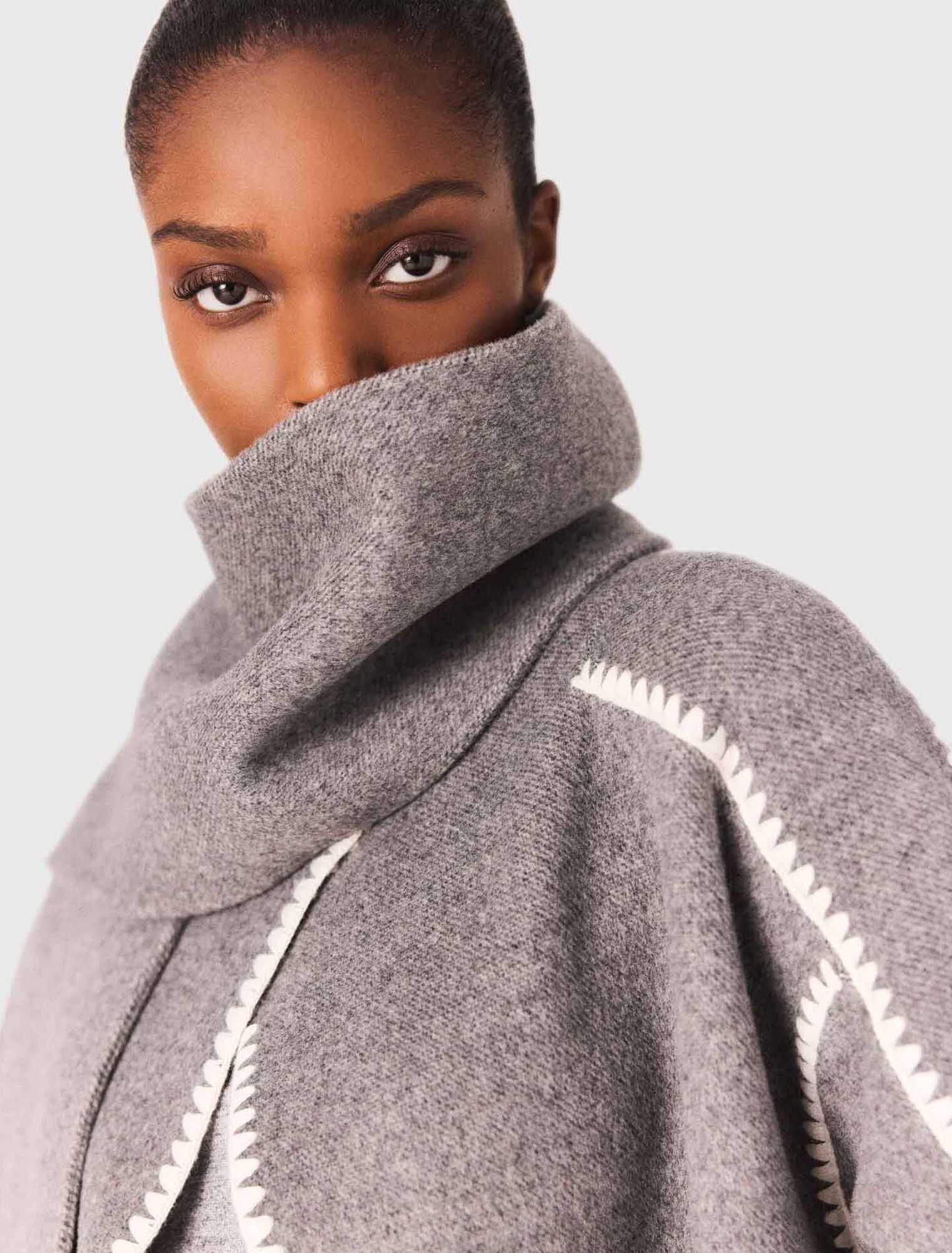 Manteau long double face