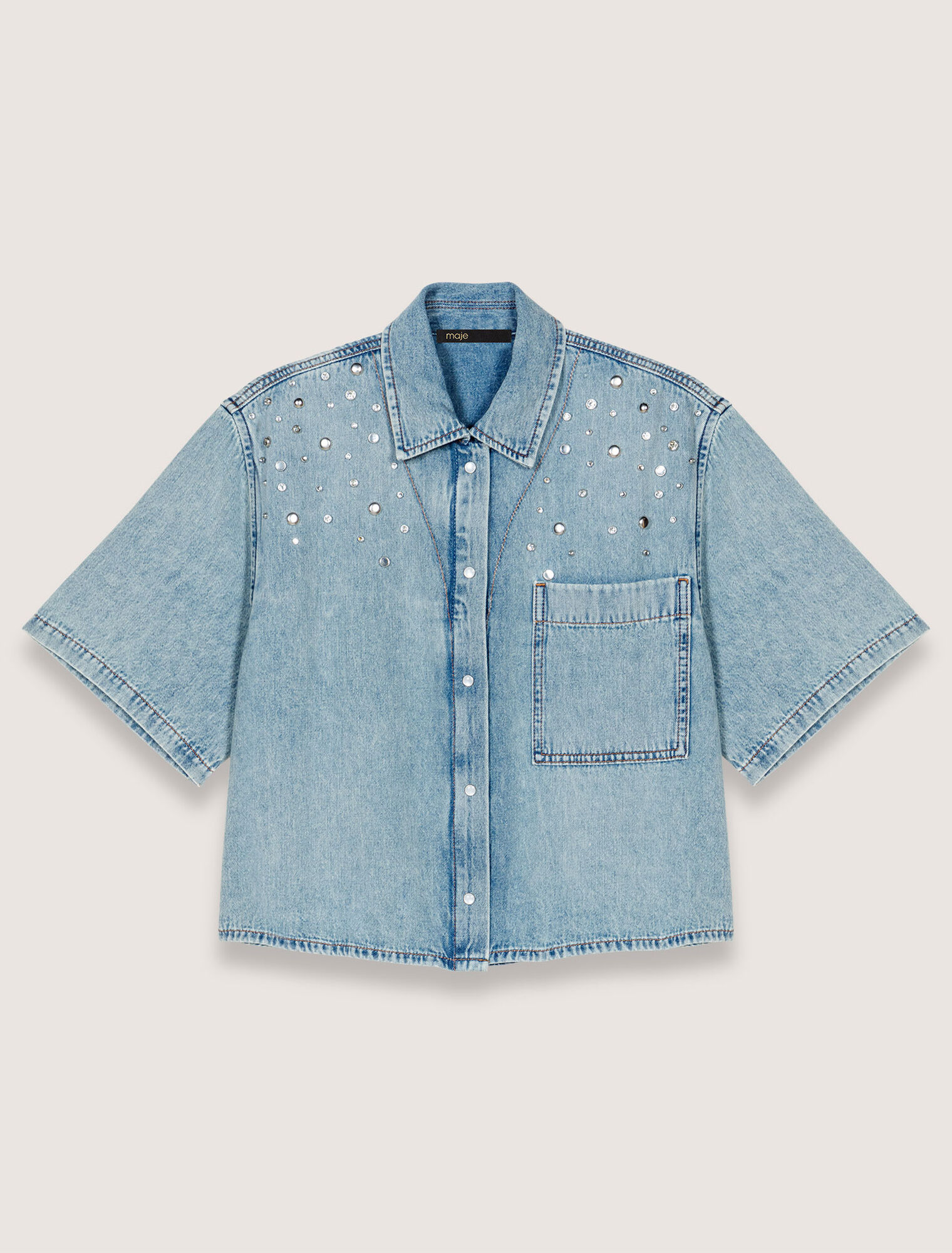 Chemise en denim à studs