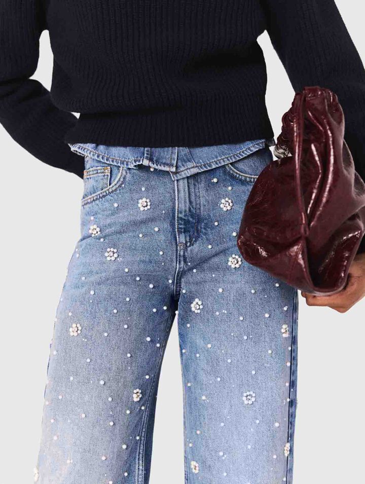 Jean large brodé