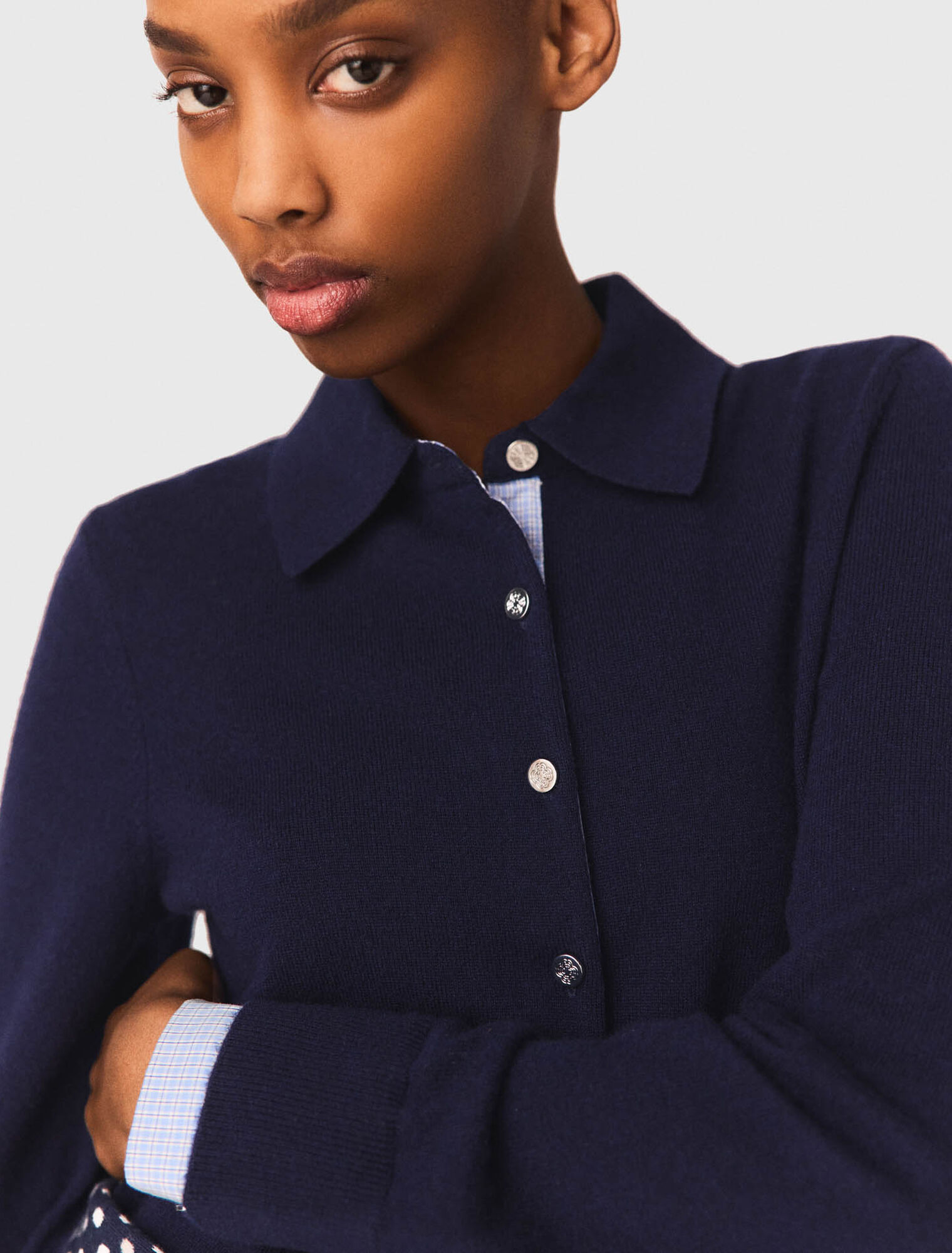 Cardigan polo &agrave; d&eacute;tails amovibles