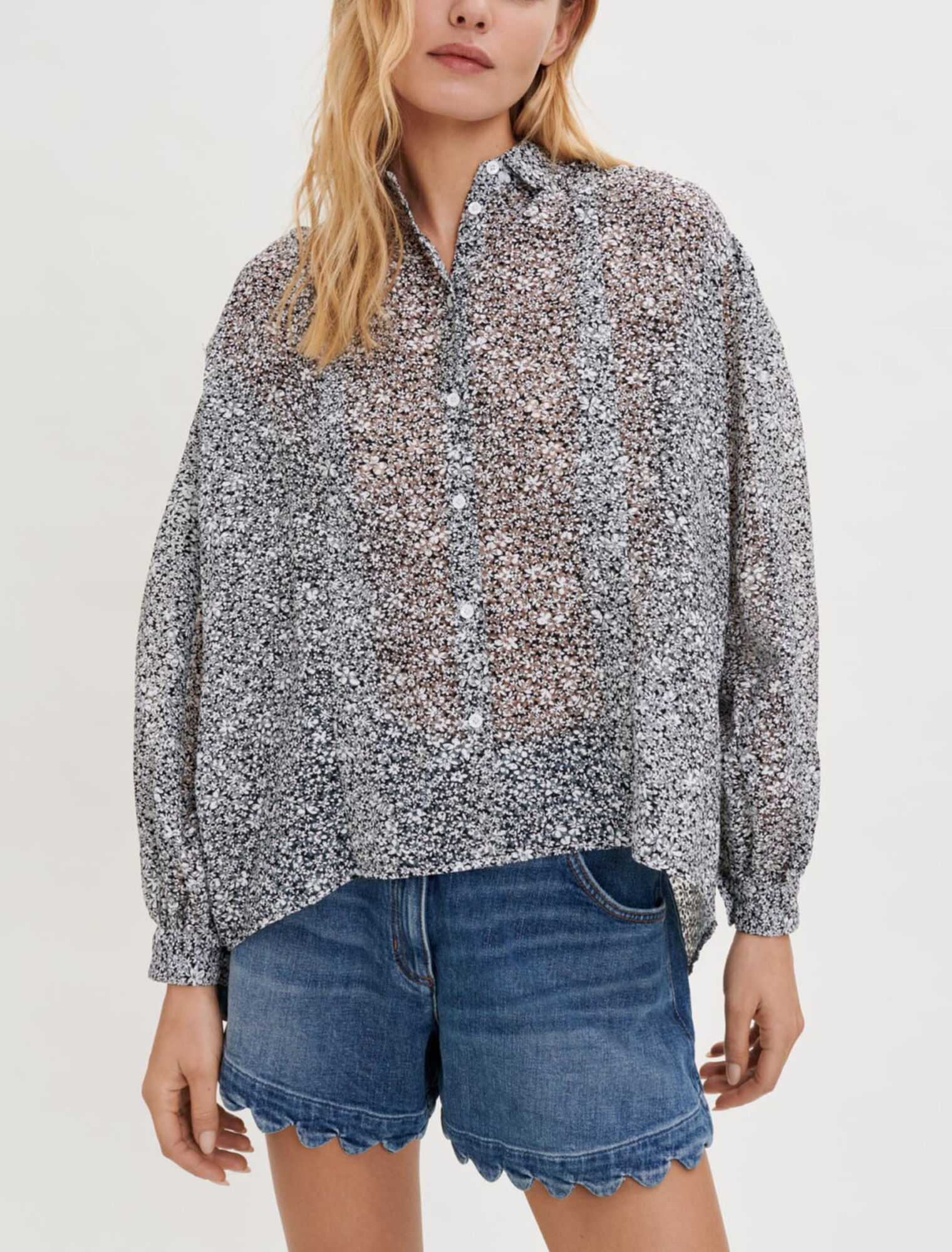 Chemise basculée en jacquard imprimé