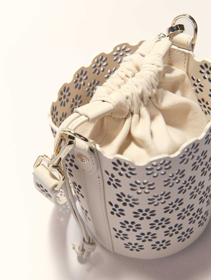 Sac seau en cuir perforé