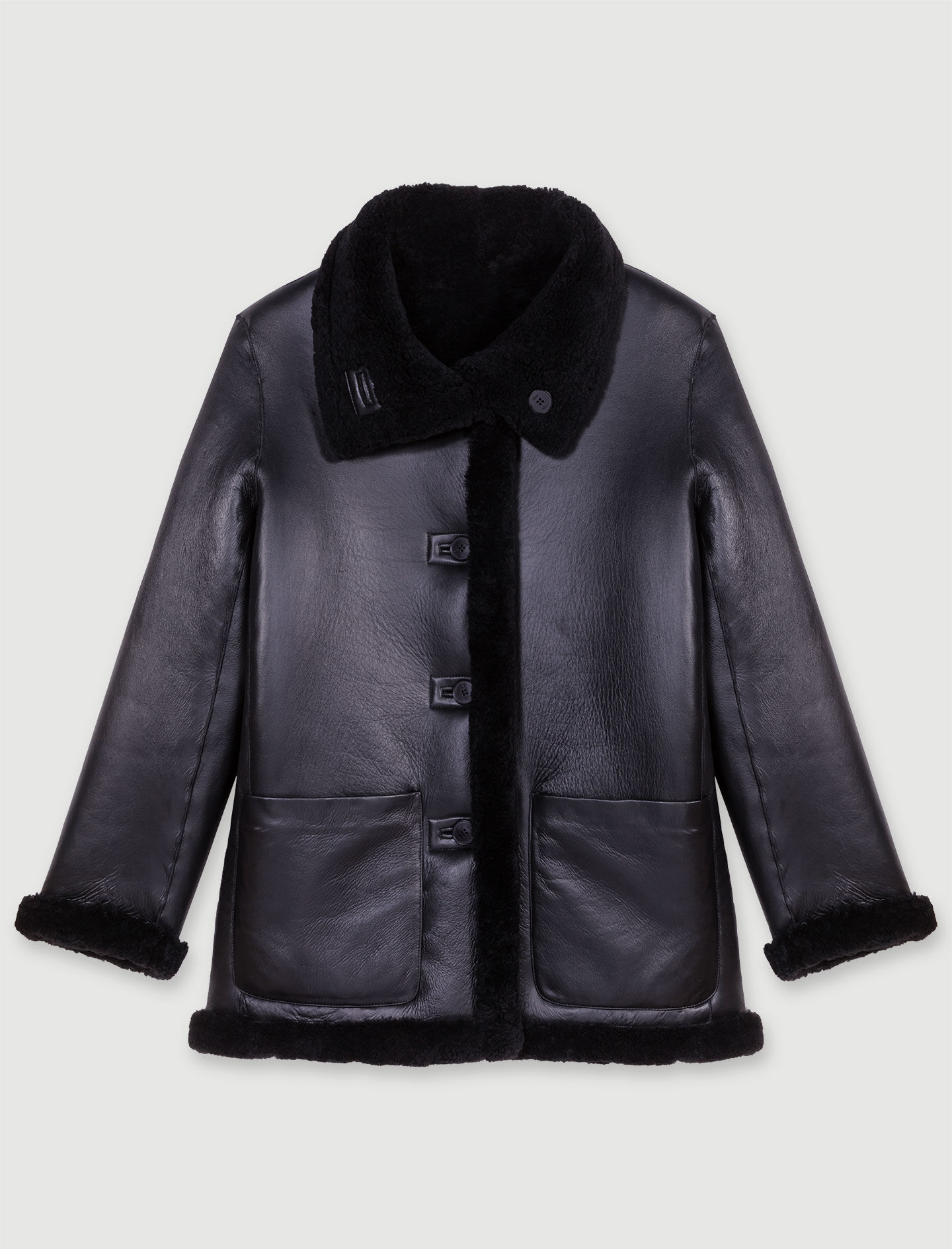 Veste en cuir maje outlet online