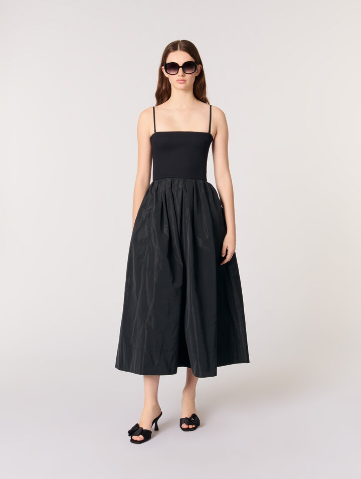 Robe bustier en maille et taffetas