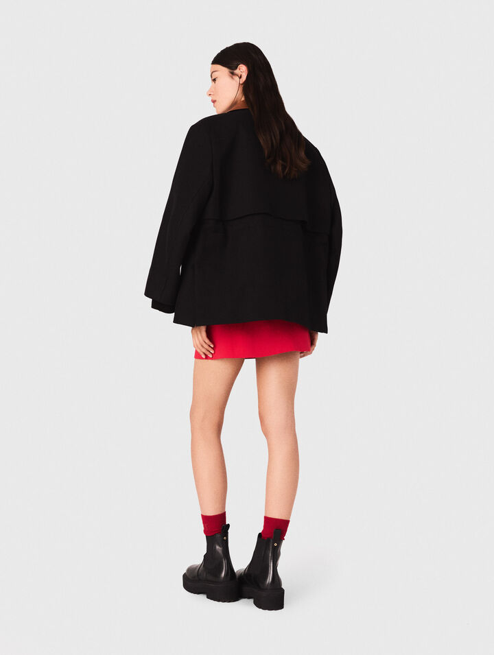 Parka avec col en cuir
