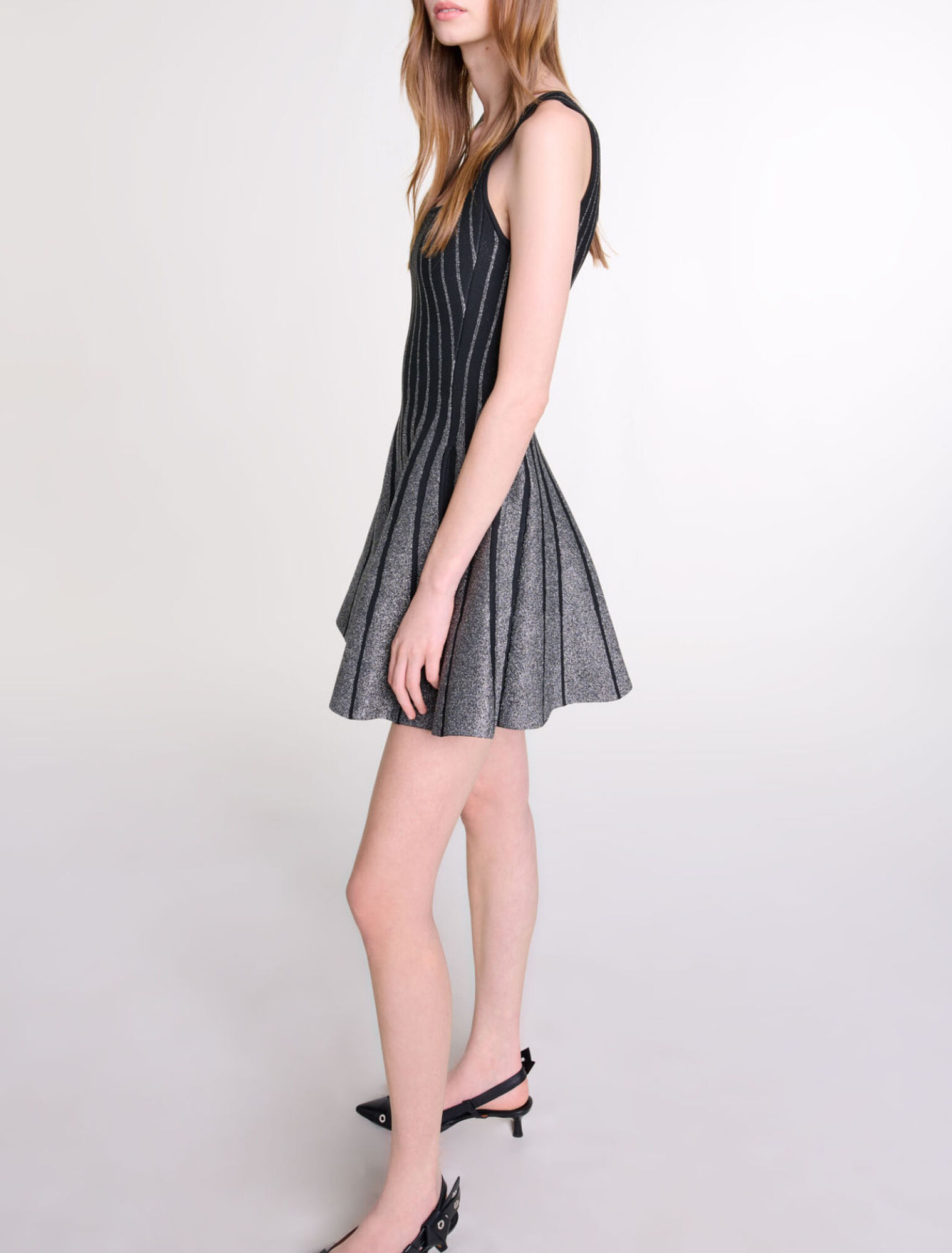 Robe courte en maille jacquard