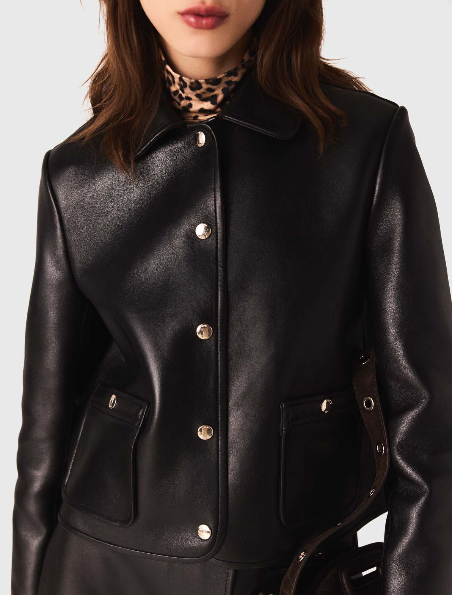 Veste courte en cuir