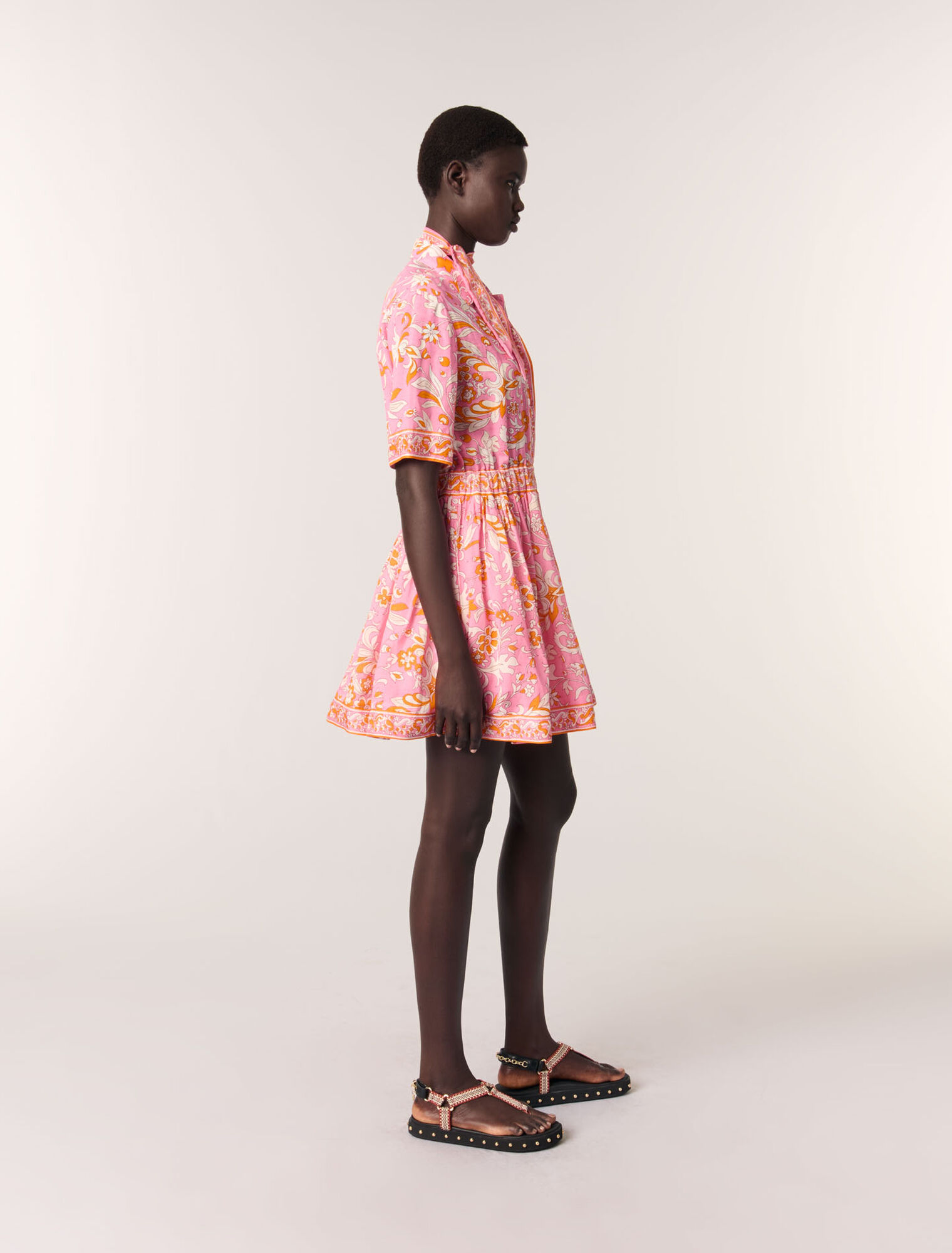 Robe courte fluide imprimée