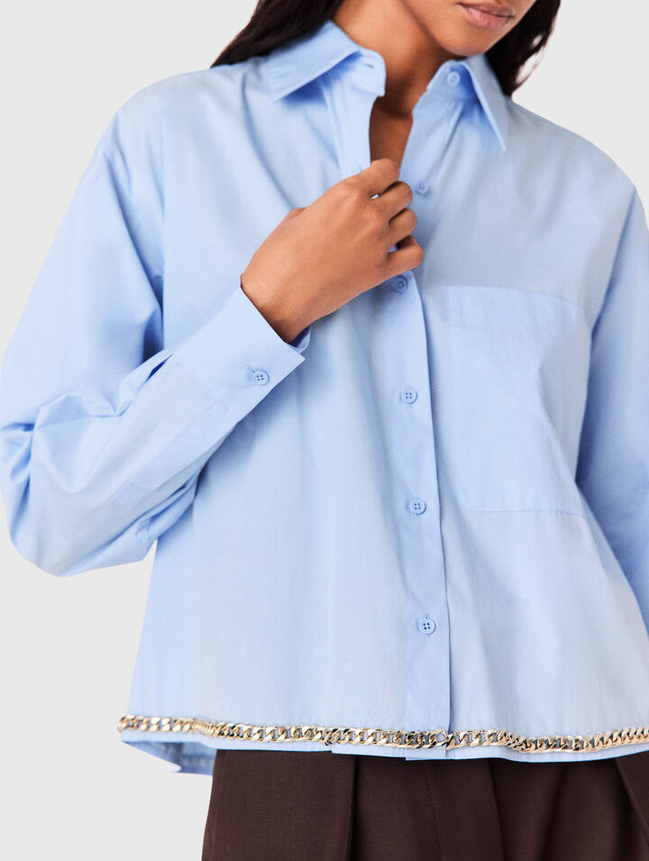 Chemise courte avec galon cha&icirc;ne