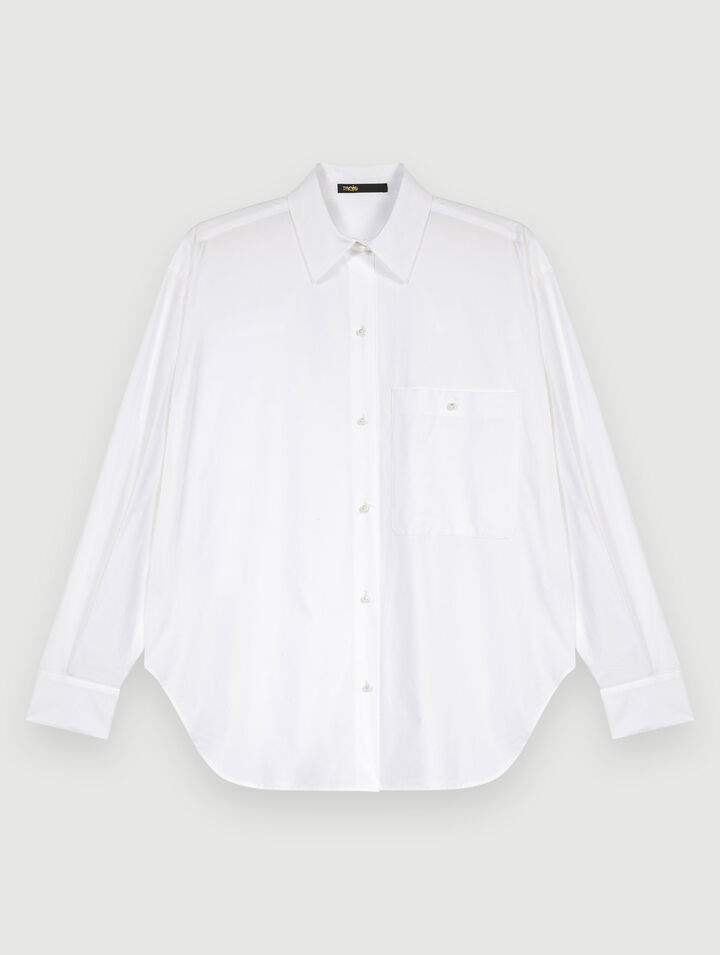 Chemise en popeline de coton blanche