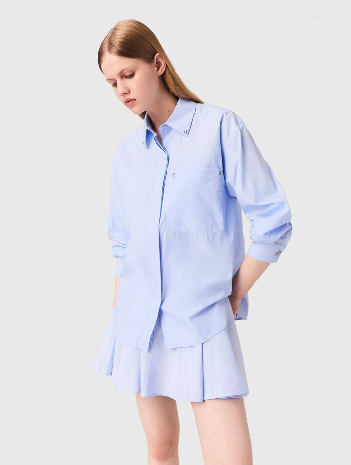Chemise longue en popeline