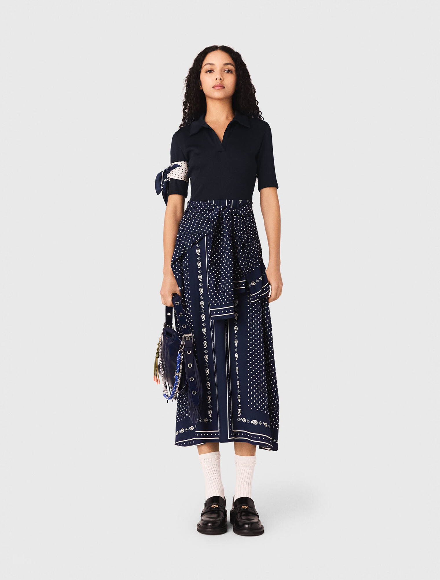 Robe bi-mati&egrave;re imprim&eacute;e