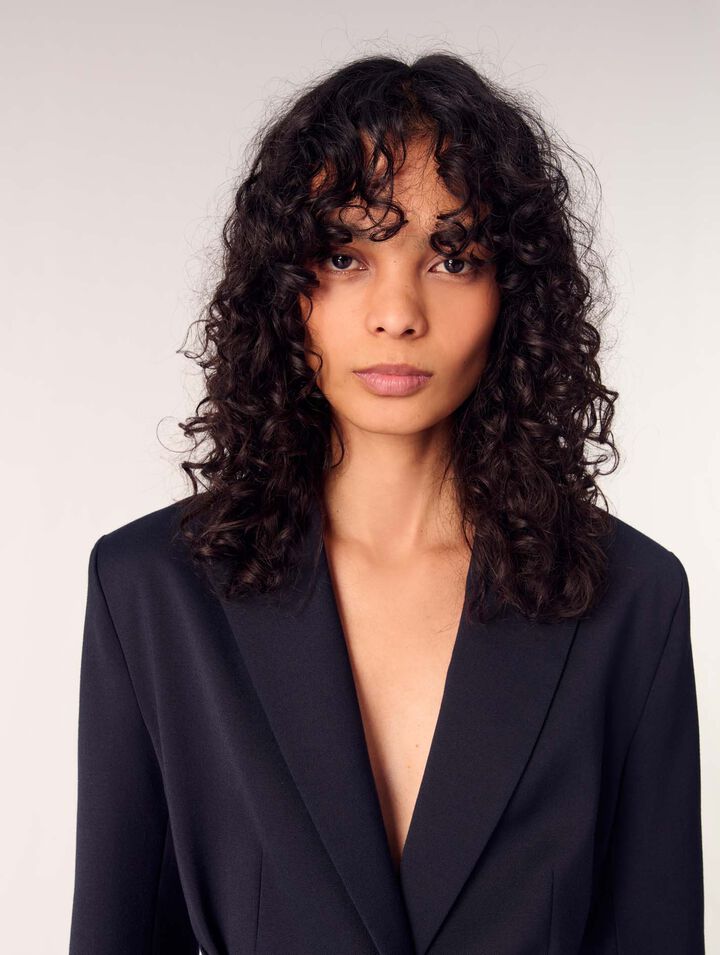Veste tailleur avec dos plissé