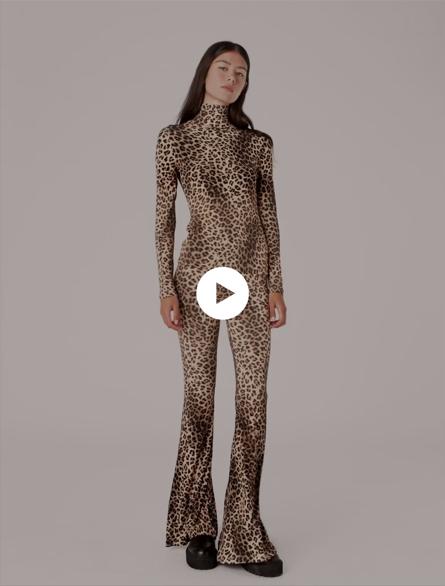Legging évasé en imprimé léopard