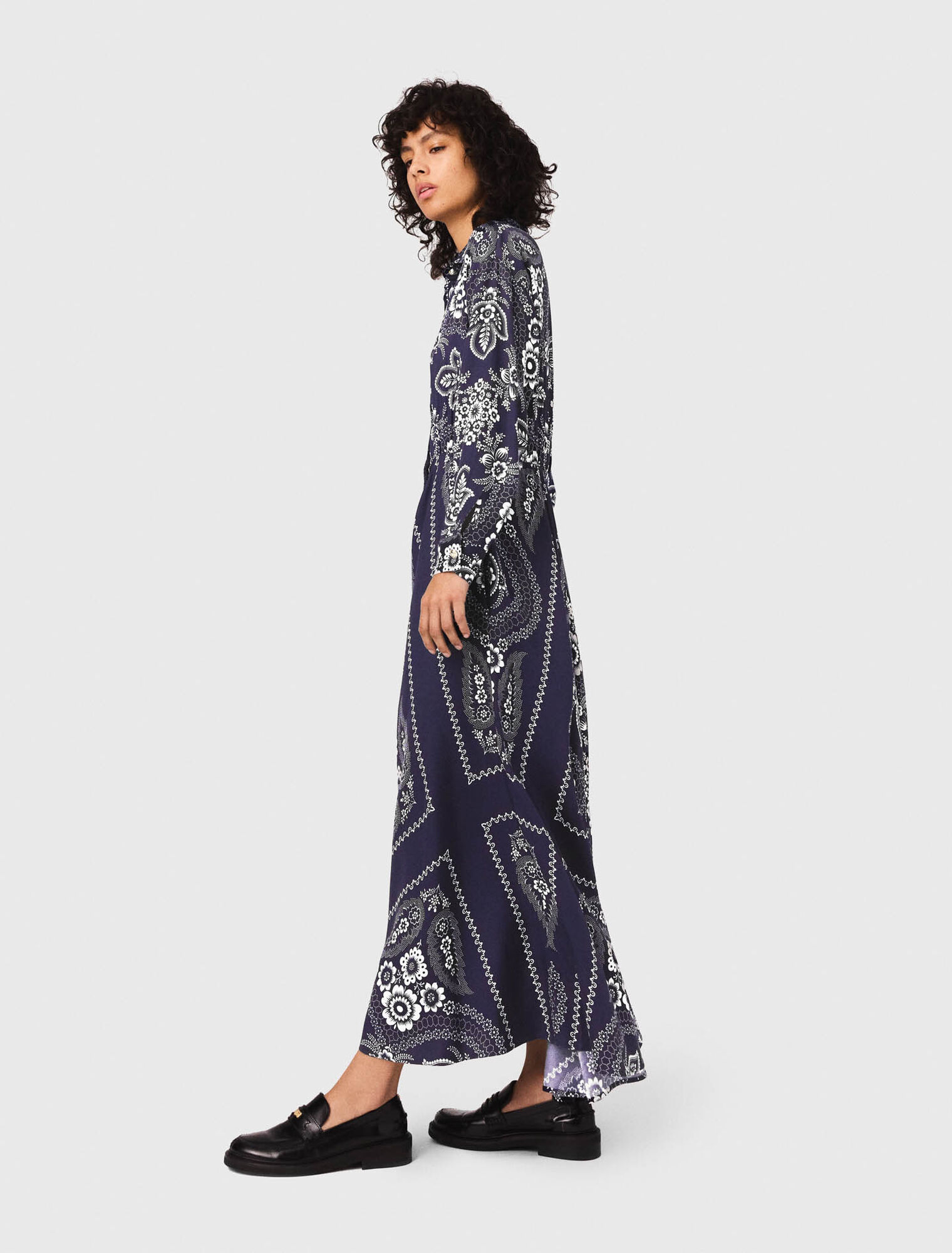 Robe longue fluide imprimée