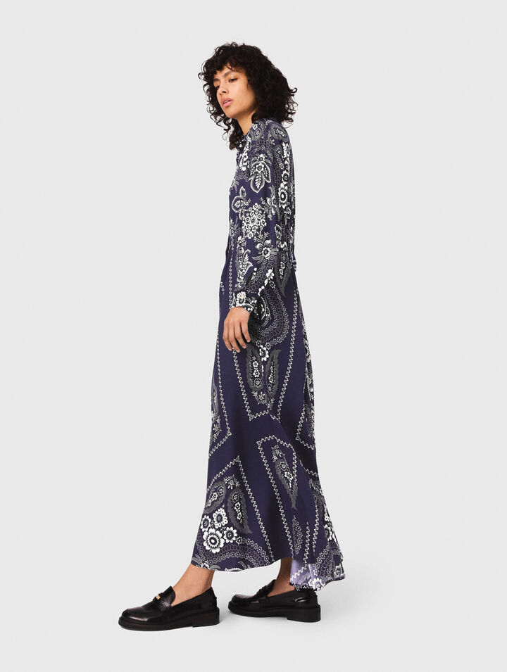 Robe longue fluide imprimée