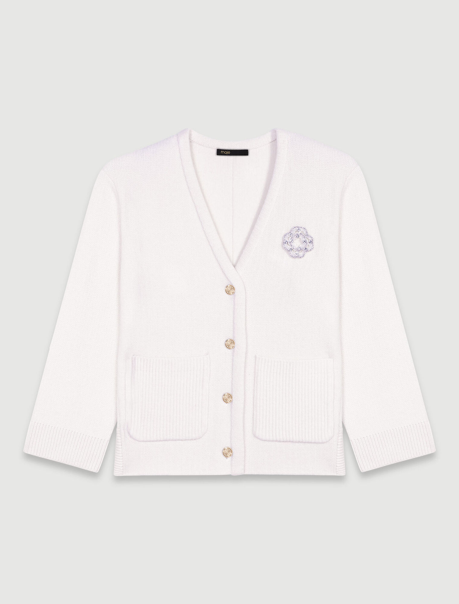 Cardigan en maille Clover à strass