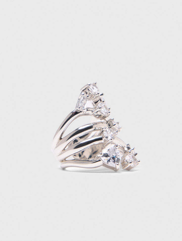 Bague multirang strassé