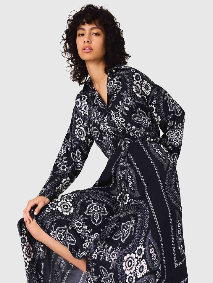 Robe longue fluide imprimée