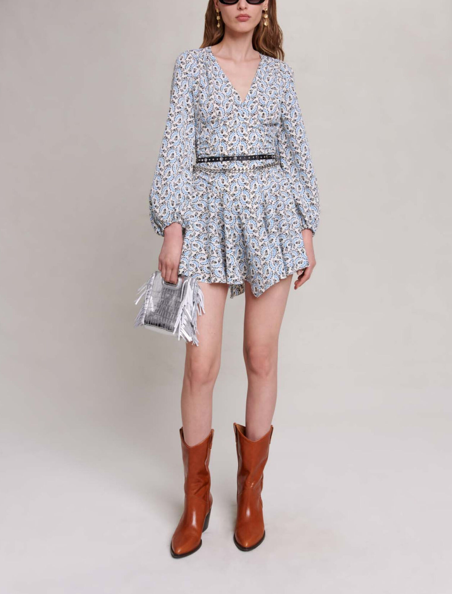 Robe courte en crêpe