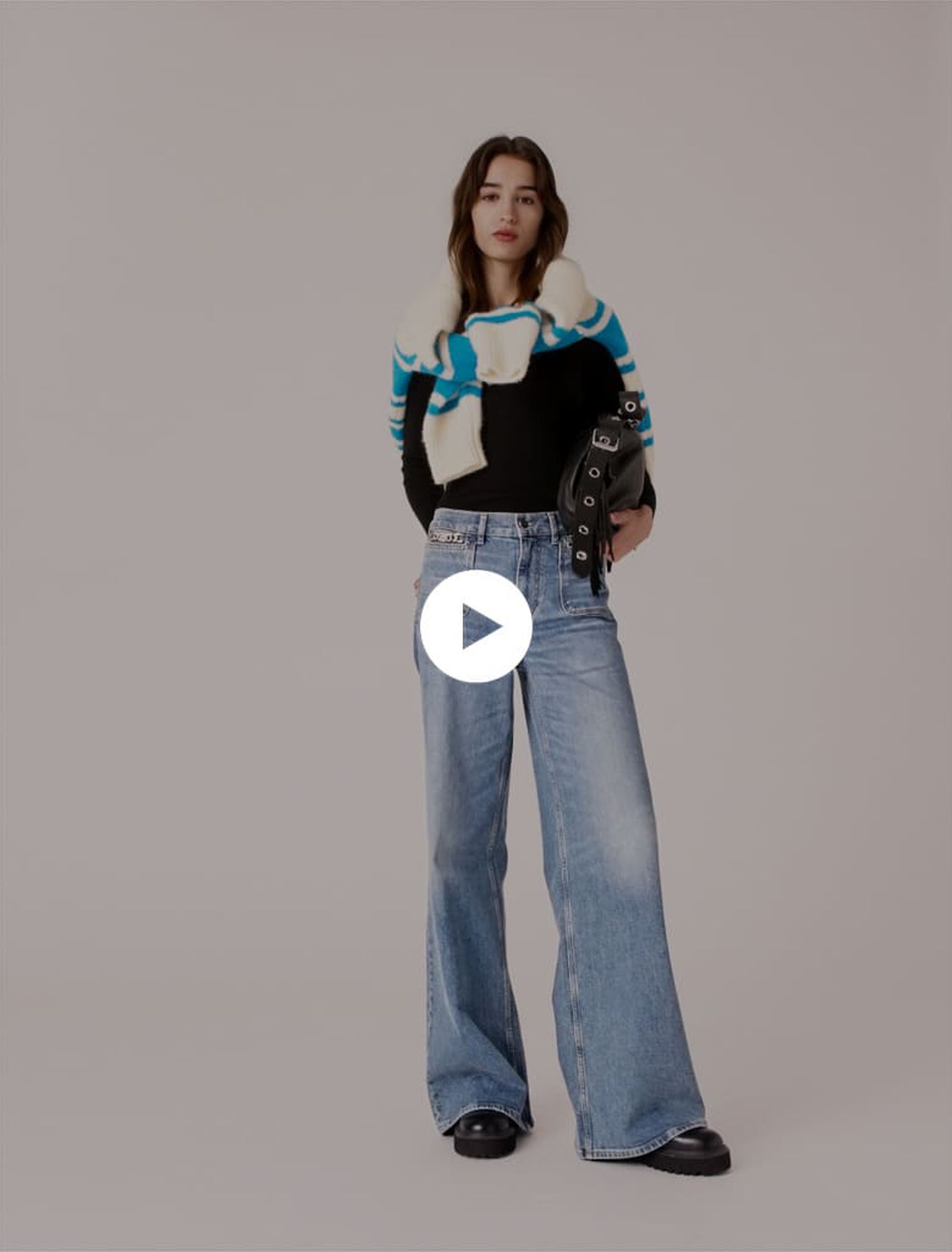 Jean flare avec chaîne