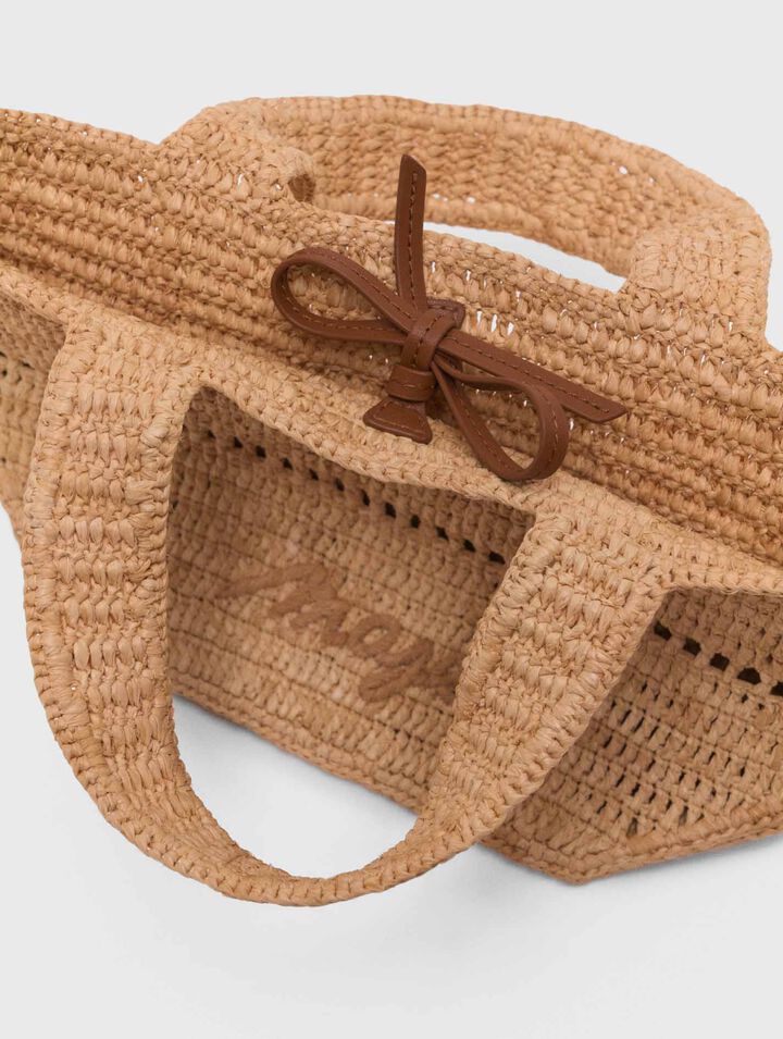 Mini cabas en raphia naturel
