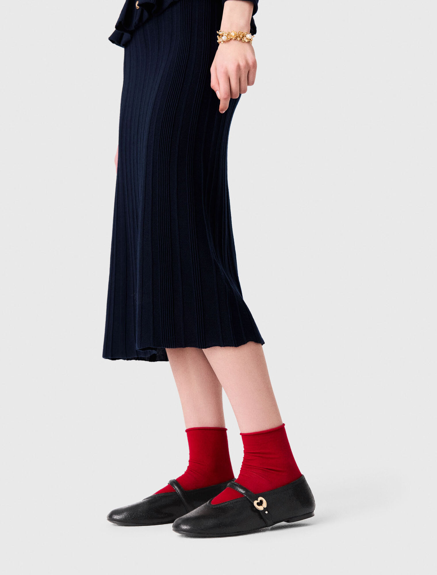 Ballerines en cuir emboss&eacute;
