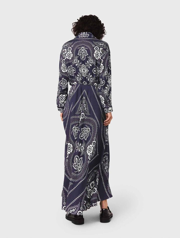 Robe longue fluide imprimée