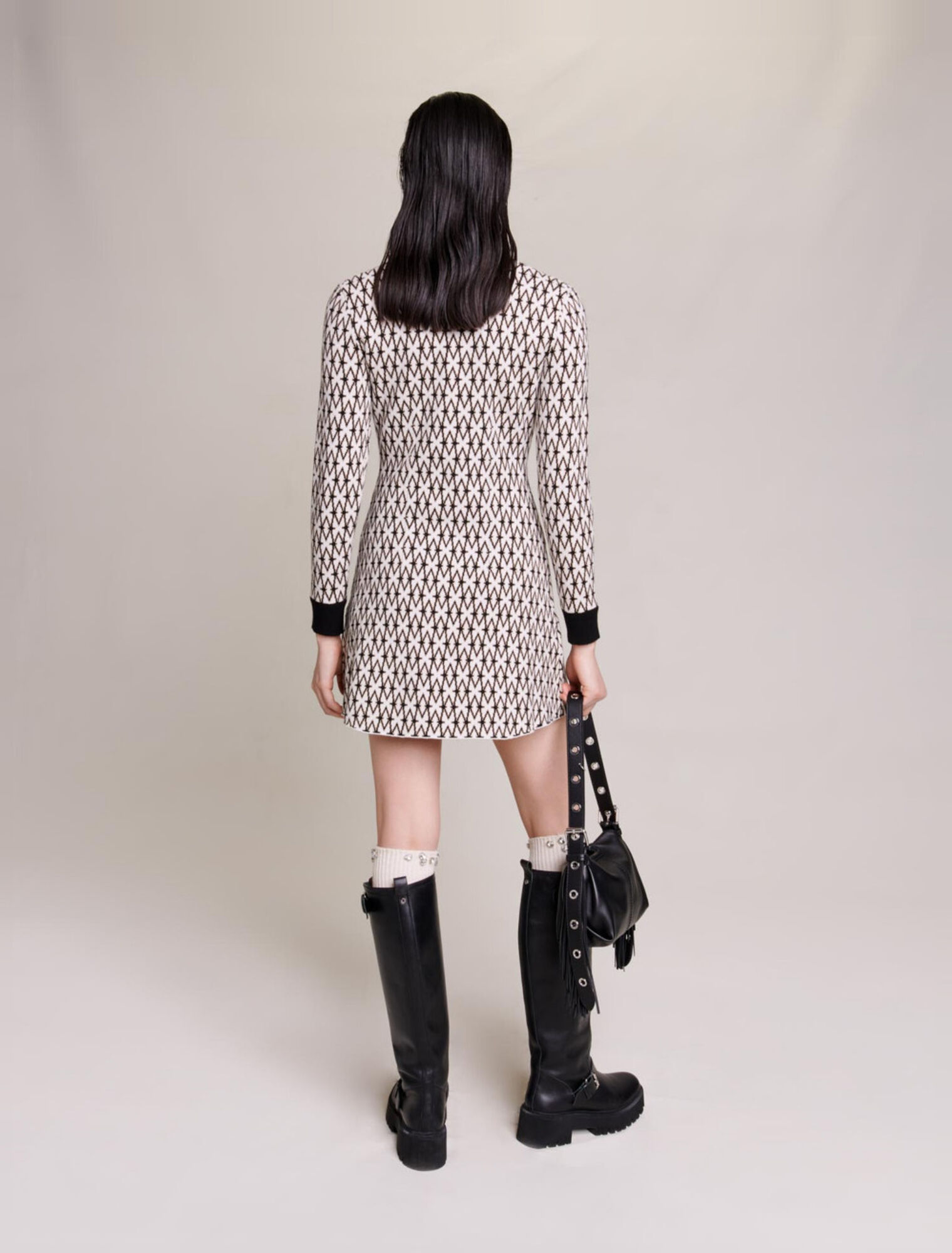 Robe courte jacquard monogramme