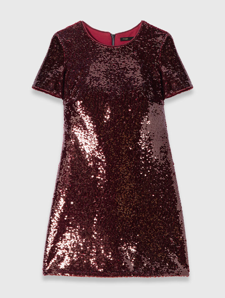Robe courte brodée de sequins