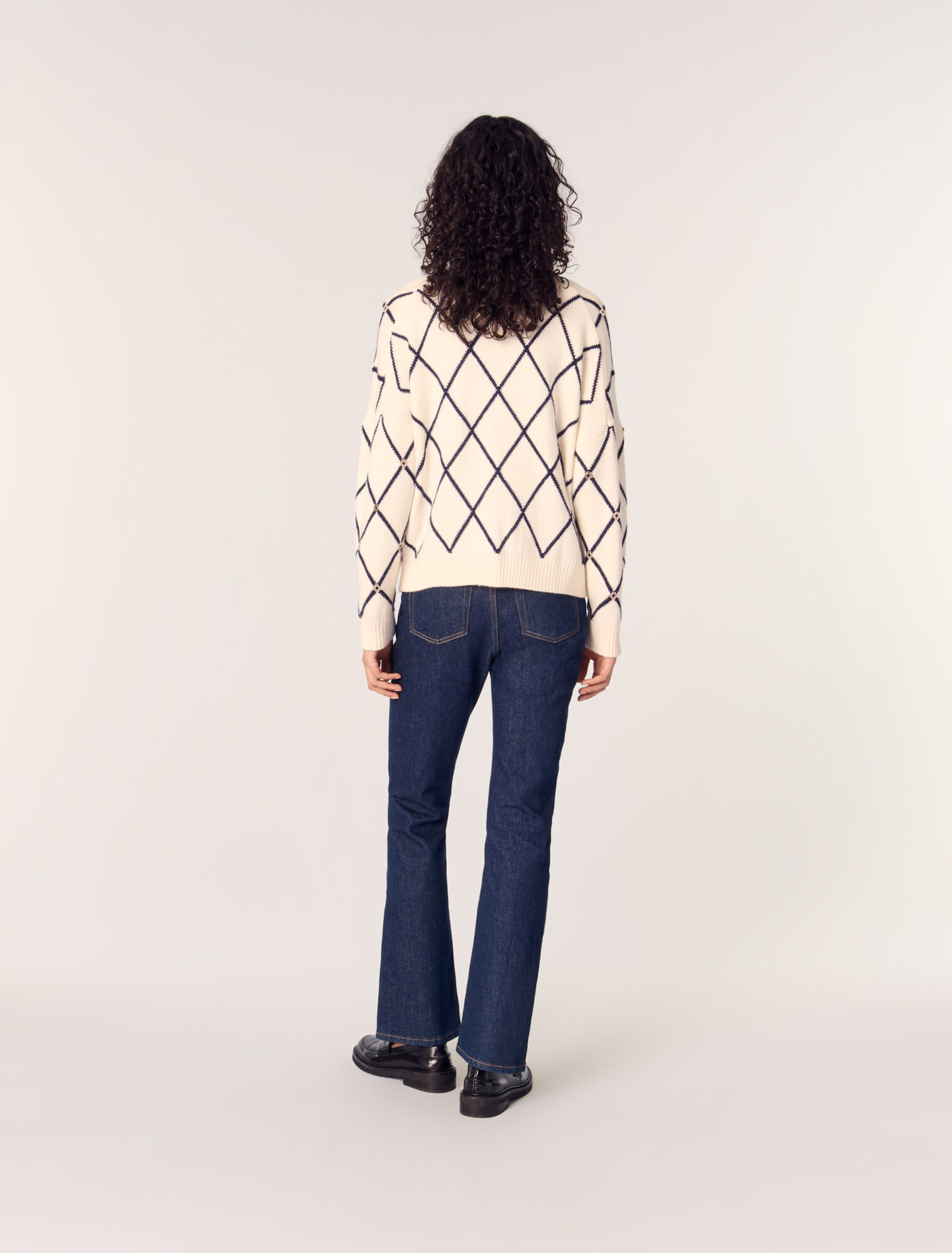 Cardigan en maille à motif losange