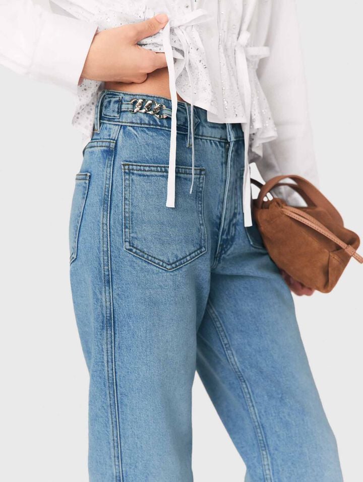 Jean droit avec chaines