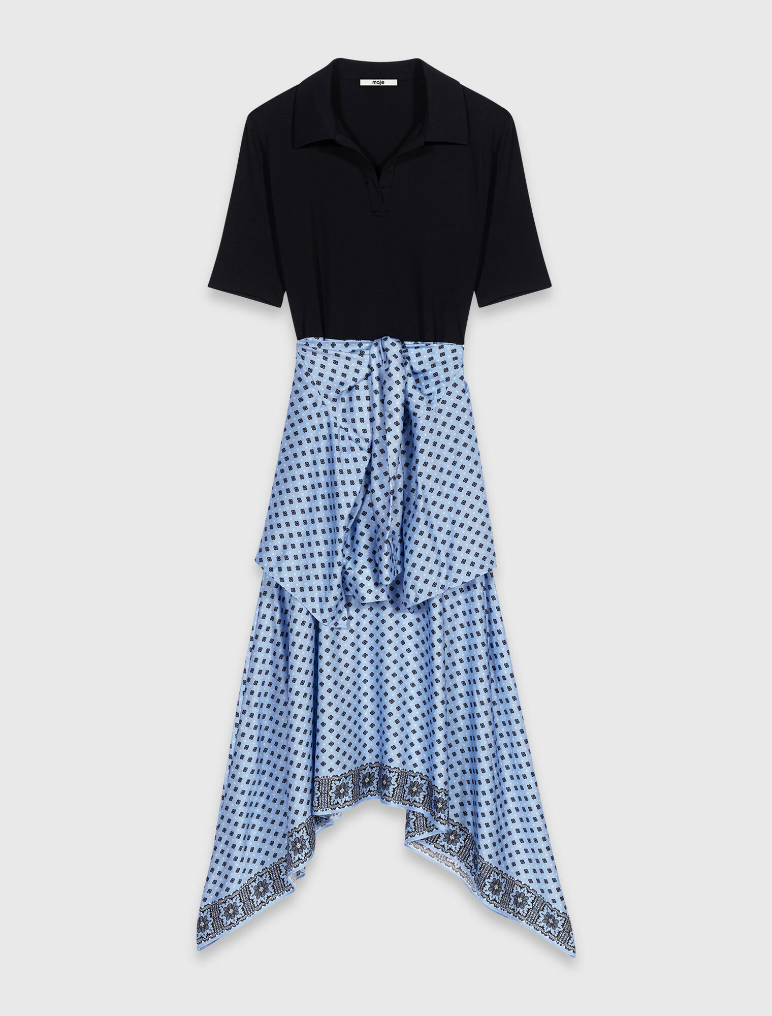 Robe trompe-l&rsquo;&oelig;il &agrave; jupe foulard