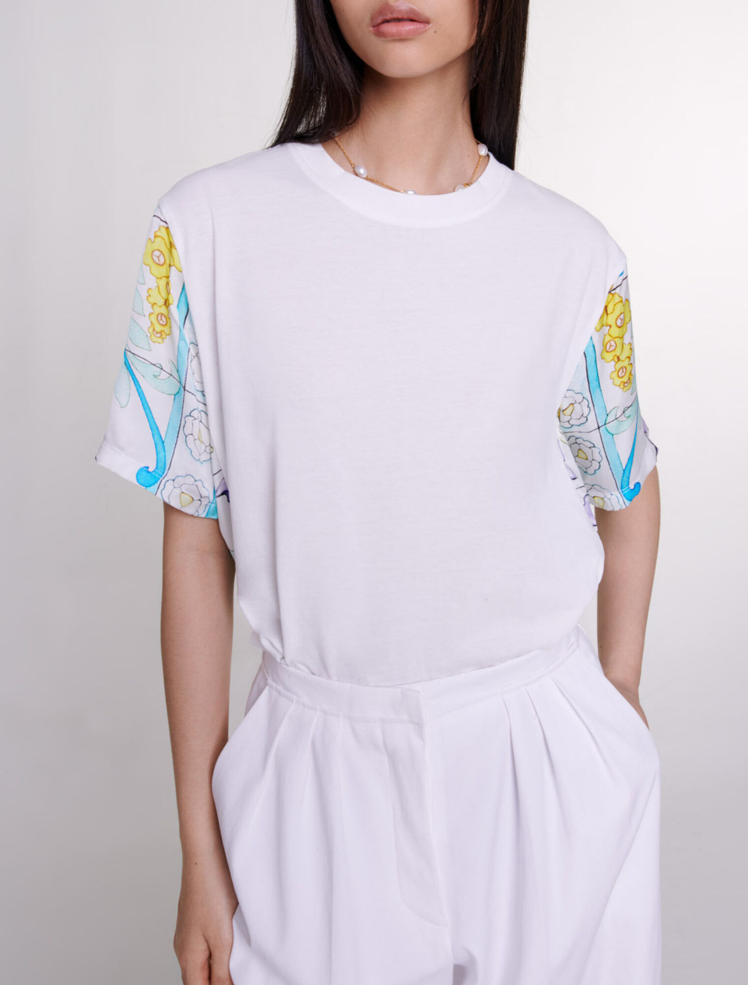 Tee-shirt bi-matière imprimé