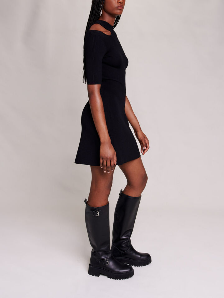 Robe courte ajourée
