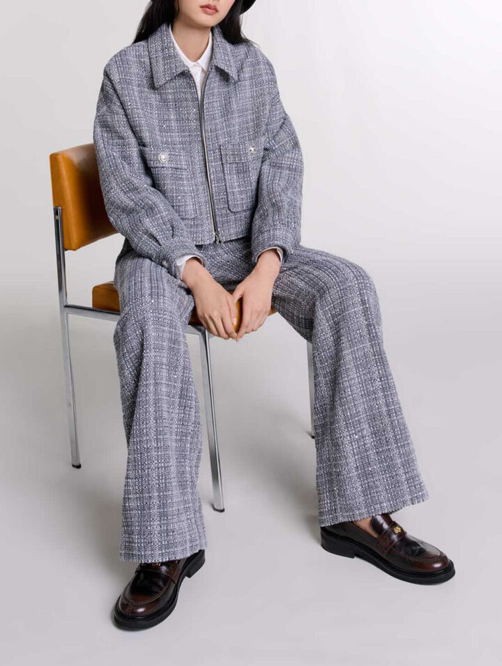 Blouson court en tweed