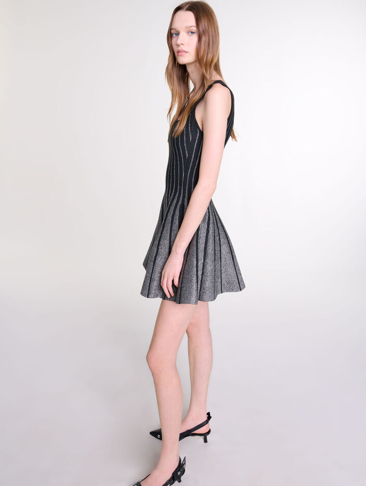 Robe courte en maille jacquard