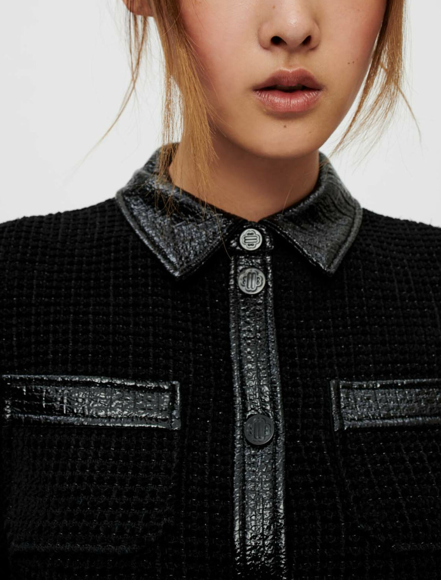 Robe en tweed velours et vinyle